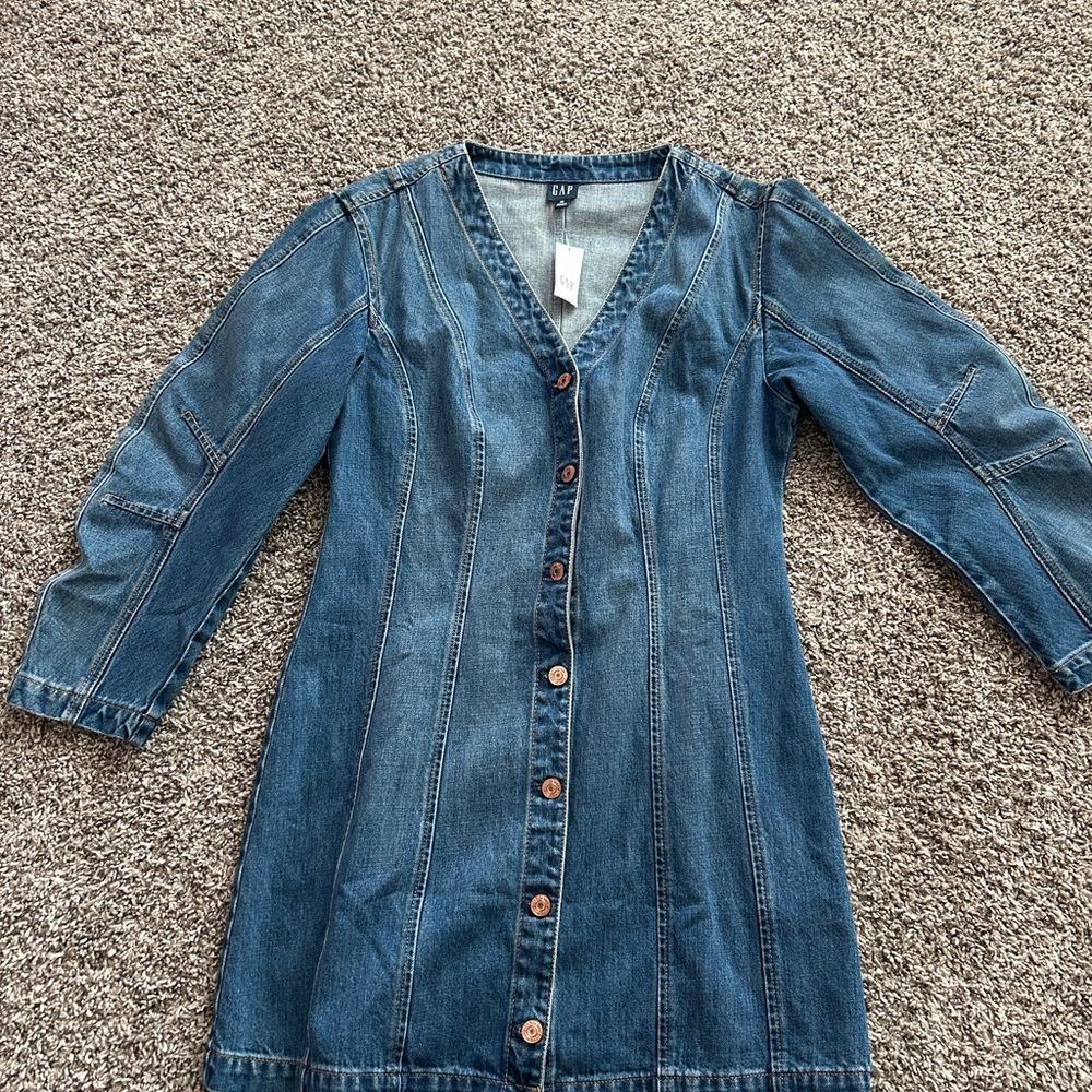 GAP Blue Denim Button-Front Dress